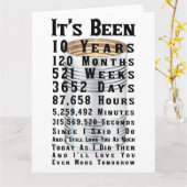 Carte 10e anniversaire du Mariage Tin (Fleur jaune)