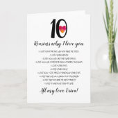 Carte 10e anniversaire du mariage valentines jour 10 rai (Devant)