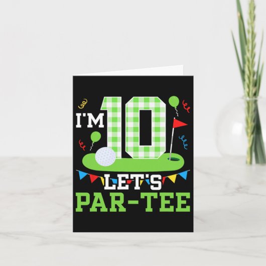 Carte 10e Anniversaire Fête Golf Garçon Dix Anniversaire (Devant)