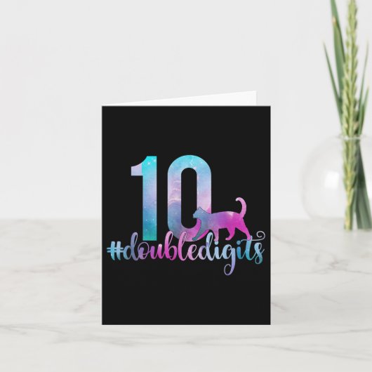 Carte 10e anniversaire fille double chiffres filles dix  (Devant)