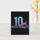 Carte 10e anniversaire fille double chiffres filles dix  (Fleur jaune)