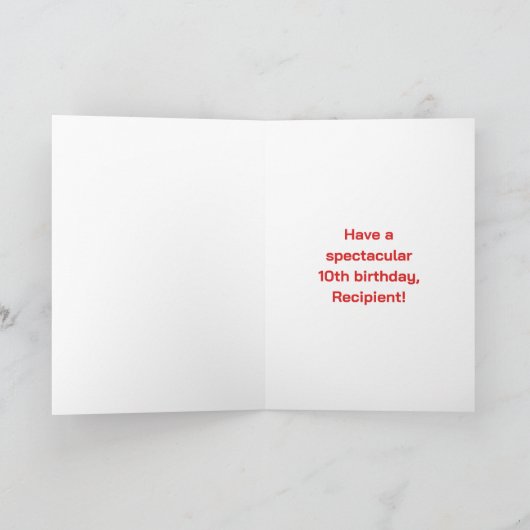 Carte 10e anniversaire : Fun Rainbow #, Custom Name & Ph (Intérieur)