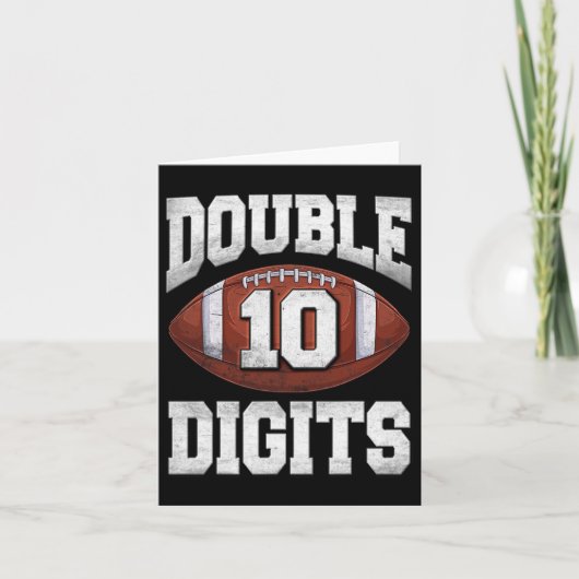 Carte 10e anniversaire garçon double chiffres 10 ans Foo (Devant)