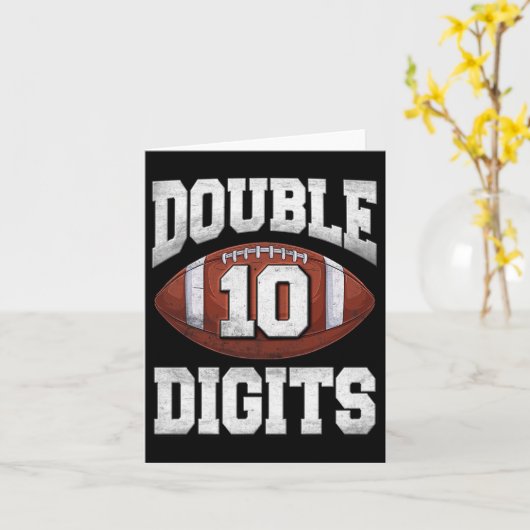 Carte 10e anniversaire garçon double chiffres 10 ans Foo (Fleur jaune)