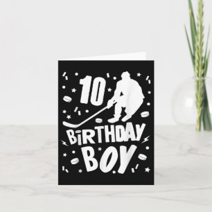 Carte 10e anniversaire Garçon Hockey sur glace Enfants 1
