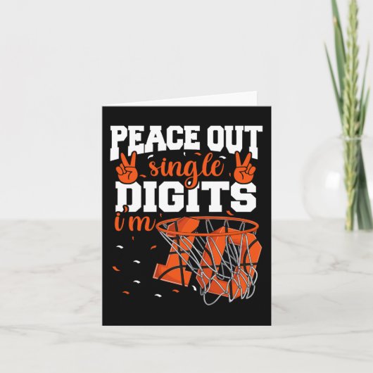 Carte 10e Anniversaire Garçons Basketball Paix Out Singl (Devant)