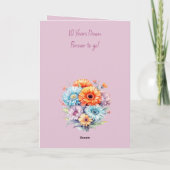 Carte 10e anniversaire gerbera fleurs lavande (Dos)