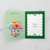 Carte 10e anniversaire gerbera fleurs vert (Intérieur)
