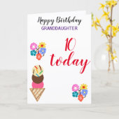 Carte 10e anniversaire Grandgirl Flowers Modifier l'âge (Fleur jaune)