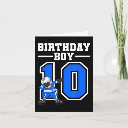 Carte 10e anniversaire - Hockey sur glace 10 ans (Devant)