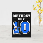 Carte 10e anniversaire - Hockey sur glace 10 ans (Fleur jaune)