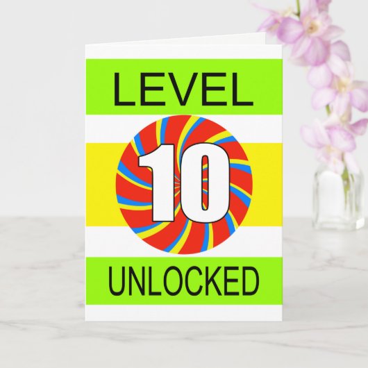 Carte 10e Anniversaire Jeu d'Ordinateur (Orchidée)