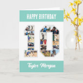 Carte 10e anniversaire Numéro 10 Collage photo (Fleur jaune)