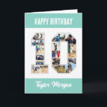 Carte 10e anniversaire Numéro 10 Collage photo<br><div class="desc">Célébrez le 10e anniversaire ou le mariage avec ce collage photo imprimable. Choisissez vos photos préférées pour les afficher. Customisez le nom, le texte et la date correspondant à votre occasion. Ce sera un bon souvenir avec un message personnalisé à regarder en arrière avec la famille et les amis. Si...</div>
