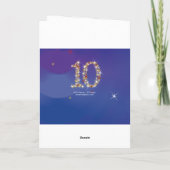 Carte 10e anniversaire - Numéro 10 étoiles - Bleu - Âge (Dos)