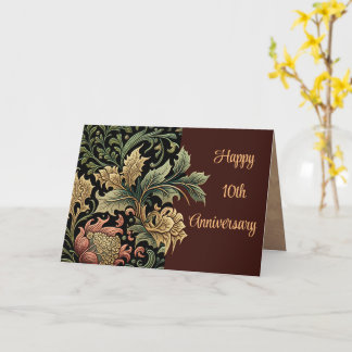 Carte 10e Anniversaire Personnalisable élégant floral ro