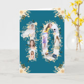 Carte 10e anniversaire Photo Collage Fleur Jaune Turquoi (Fleur jaune)