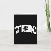 Carte 10e anniversaire Retro Badminton 10 ans Boy Gir (Devant)