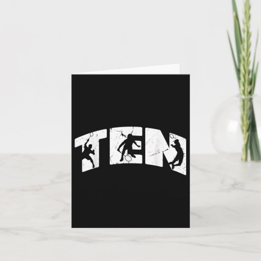 Carte 10e anniversaire Retro Badminton 10 ans Boy Gir (Devant)