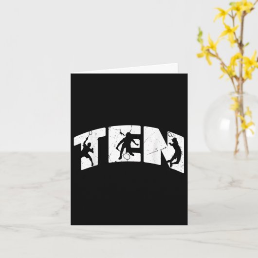 Carte 10e anniversaire Retro Badminton 10 ans Boy Gir (Fleur jaune)