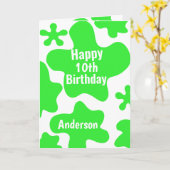 Carte 10e anniversaire Slime vert (Fleur jaune)