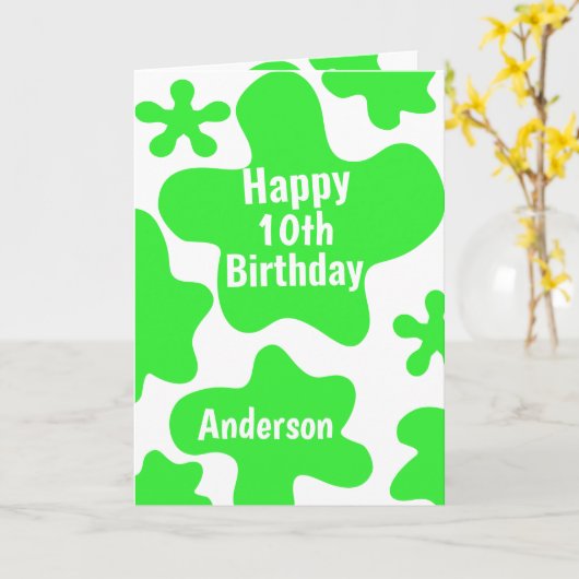 Carte 10e anniversaire Slime vert (Fleur jaune)