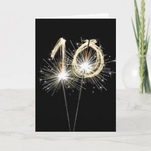 Carte 10e anniversaire Sparklers sur Noir