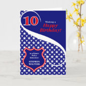 Carte 10e anniversaire thème de l'application de la loi (Fleur jaune)