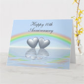 Carte 10e anniversaire Tin Hearts (Fleur jaune)