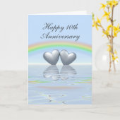 Carte 10e anniversaire Tin Hearts (Fleur jaune)