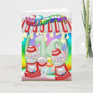 Carte 10e Birthday Card - Sweet Birthday - Gumballs
