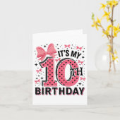Carte 10e Coquette Anniversaire Fille 10 ans Coqu (Fleur jaune)