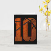 Carte 10e fête d'anniversaire Dix 10 ans de basket-ball (Fleur jaune)