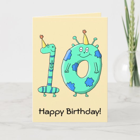 Carte 10ème Bande dessinée d'anniversaire, vert (Devant)