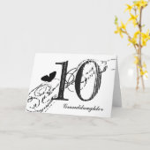 Carte 10th birthday for granddaughter, butterfly. (Fleur jaune)