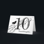 Carte 10th birthday for granddaughter, butterfly.<br><div class="desc">A white background featuring a black butterfly and black text,  on this 10th birthday greeting for a granddaughter. My Funny Mind Greetings.</div>