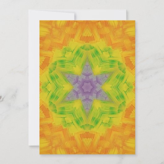 Carte 10Un Unique Orange Jaune Violet Vert Étoile Mandal (Devant)