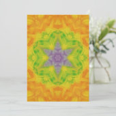 Carte 10Un Unique Orange Jaune Violet Vert Étoile Mandal (Debout devant)