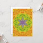 Carte 10Un Unique Orange Jaune Violet Vert Étoile Mandal (Devant/Arrière en situation)