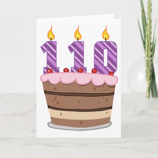 Carte 110 ans sur le gâteau d'anniversaire (Devant)