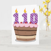 Carte 110 ans sur le gâteau d'anniversaire (Fleur jaune)