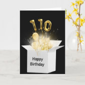 Carte 110e Anniversaire Ballons En Boîte Blanche (Fleur jaune)