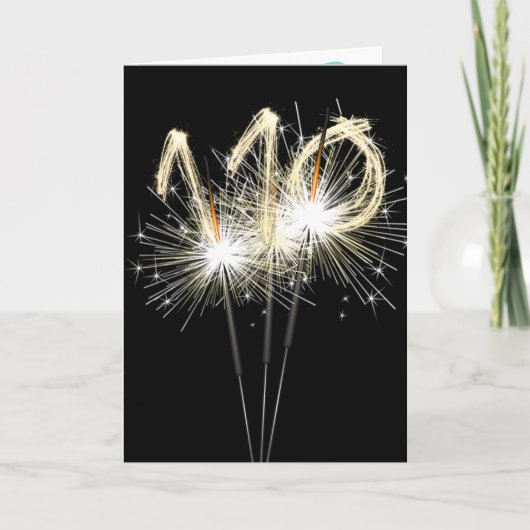 Carte 110e anniversaire Sparklers en noir (Devant)