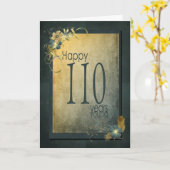 Carte 110e Anniversaire vintage (Fleur jaune)