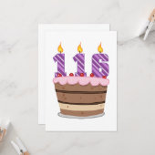 Carte 116 ans sur le gâteau d'anniversaire (Devant/Arrière en situation)