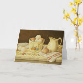 Carte 1175 Bowl of Eggs & Pitcher Greeting Card (Fleur jaune)