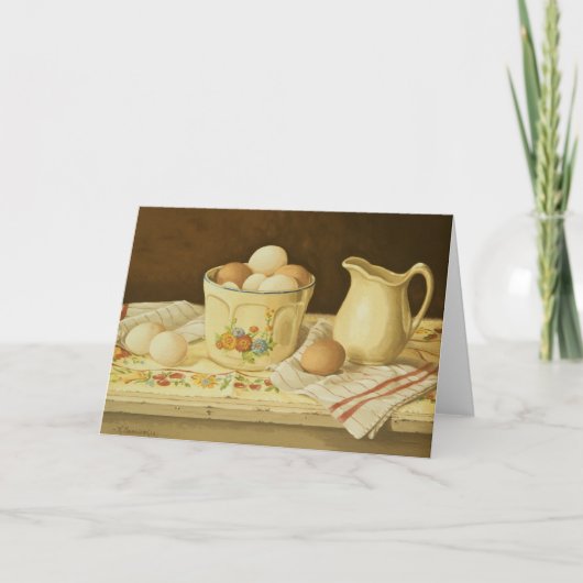 Carte 1175 Bowl of Eggs & Pitcher Greeting Card (Devant)