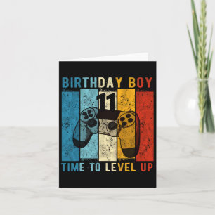Carte 11 Anniversaire Garçon 11 Temps De Niveau Jusqu'Au