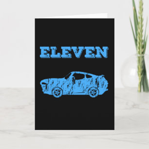 Carte 11 Ans 11e Anniversaire Boy Muscle Voiture