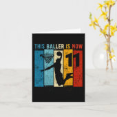 Carte 11 ans Basketball 11e anniversaire garçon (Fleur jaune)